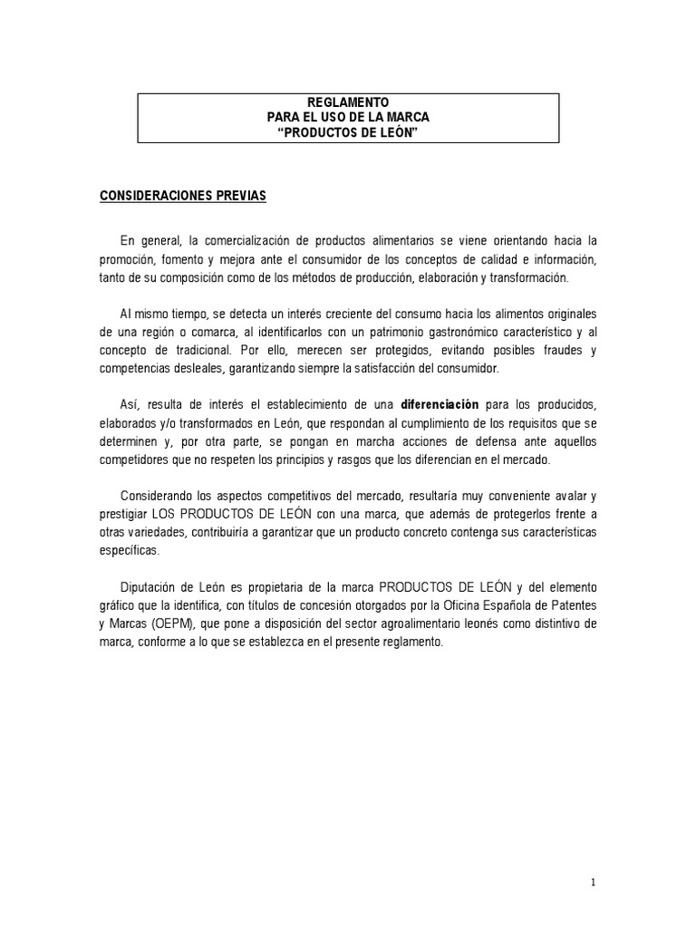 Ejemplo Reglamento de Uso de Marca | PDF | Marca comercial | Marca