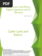 Cyber Laws and Ethics, Digital Signature and E-Records