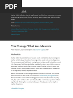 Market Risk: You Manage What You Measure