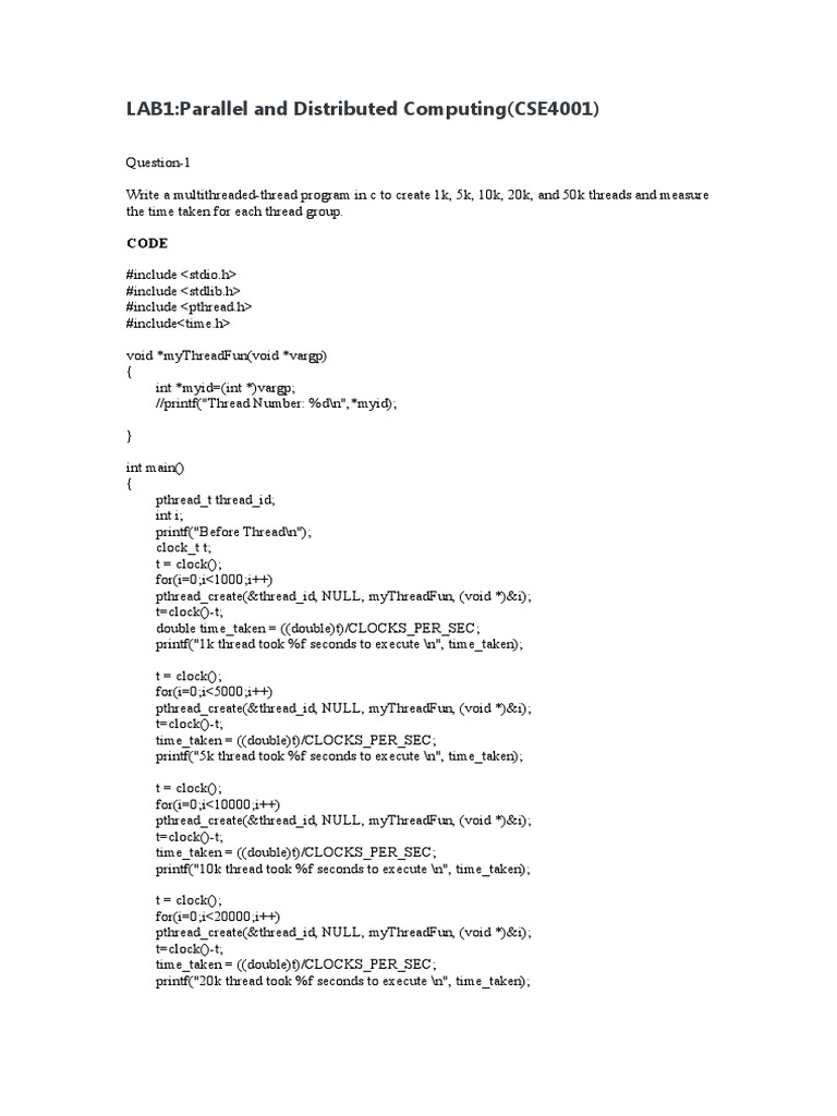 Multithreaded Programming in C | PDF | Computers