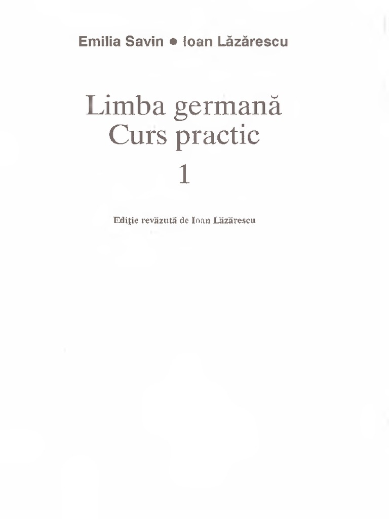 Emilia Savin Limba Germana Curs 1 Pdf