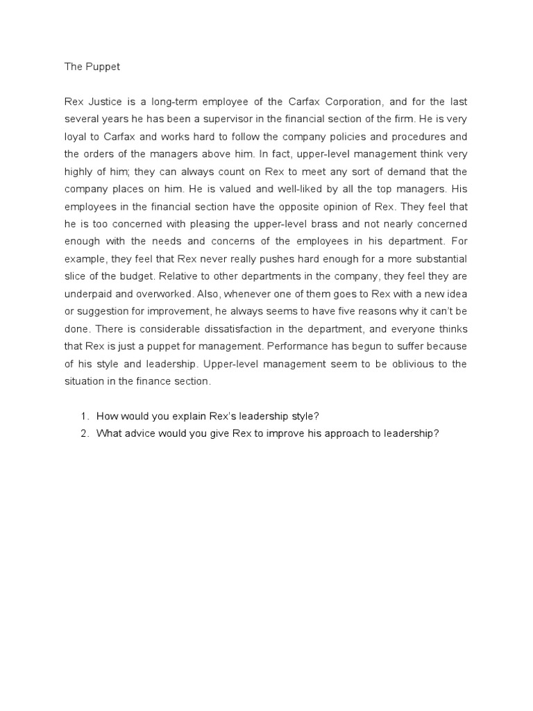 The Puppet Leadership Case PDF