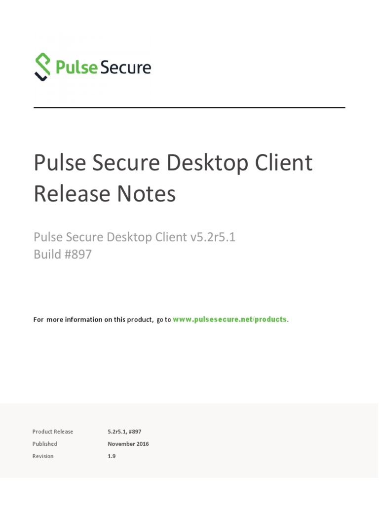 Pulse Secure Desktop Client Release Notes | PDF | Computer Network ...