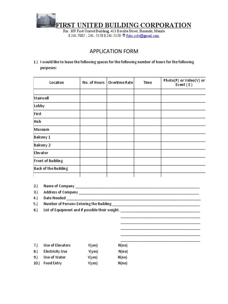 1application For Short Term Lease PDF