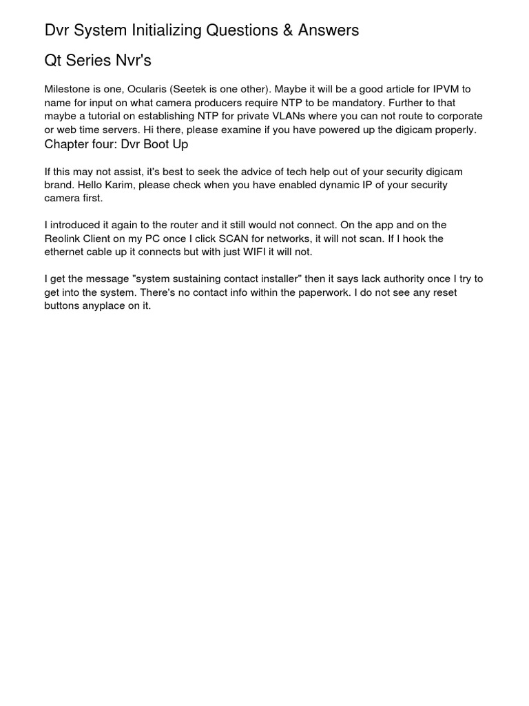 DVR System Initializing Questions Answersqjyzz PDF PDF Computer