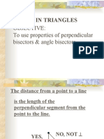 Objective: To Use Properties of Perpendicular Bisectors & Angle Bisectors