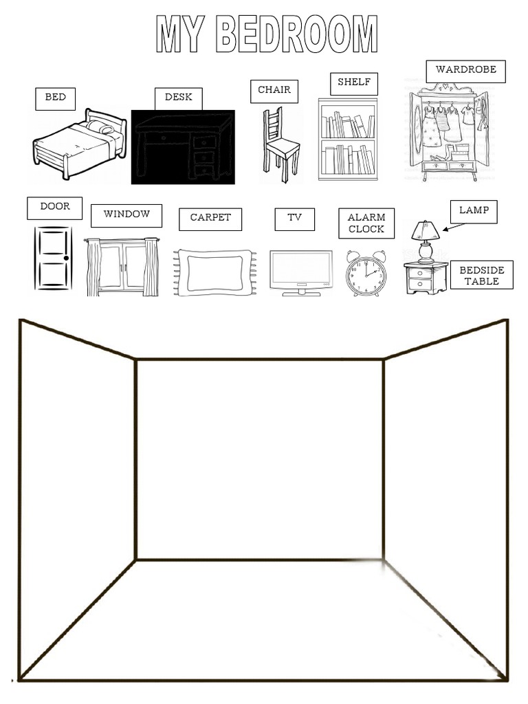 Draw Your Bedroom Picture Description Exercises 109014 PDF