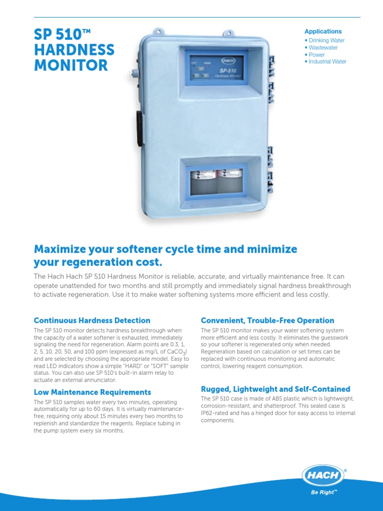 SP 510 Hardness Monitor: Maximize Your Softener Cycle Time and Minimize ...