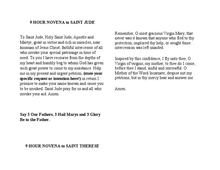 9 HOUR NOVENA To SAINT JUDE PDF