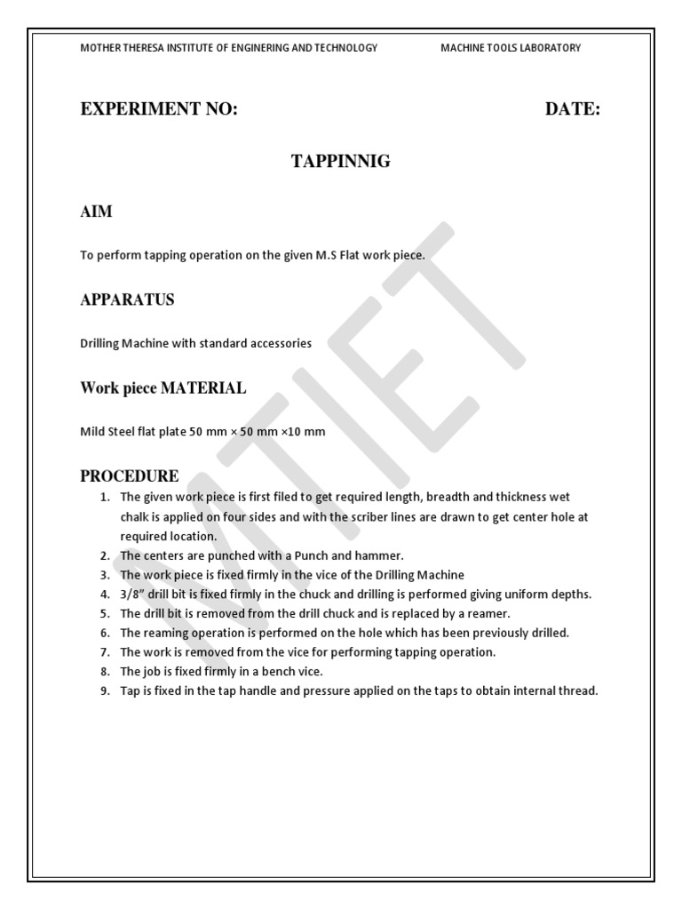 Experiment No: Date | PDF
