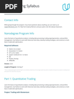 AI For Trading Syllabus: Contact Info