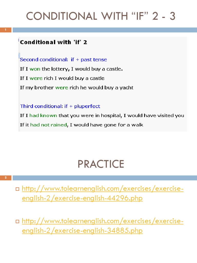 Conditional With "If" 2 - 3 | PDF