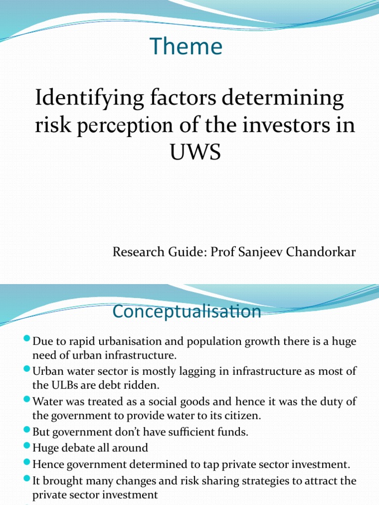 Investor Risk Perception in Urban Water Sector | PDF | Investor | Non ...