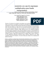 Sistema de transmisión con caja de engranajes para banda transportadora