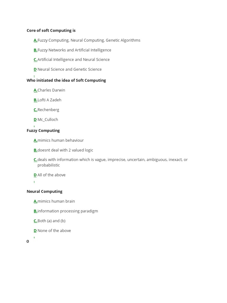 Core Concepts of Soft Computing | PDF