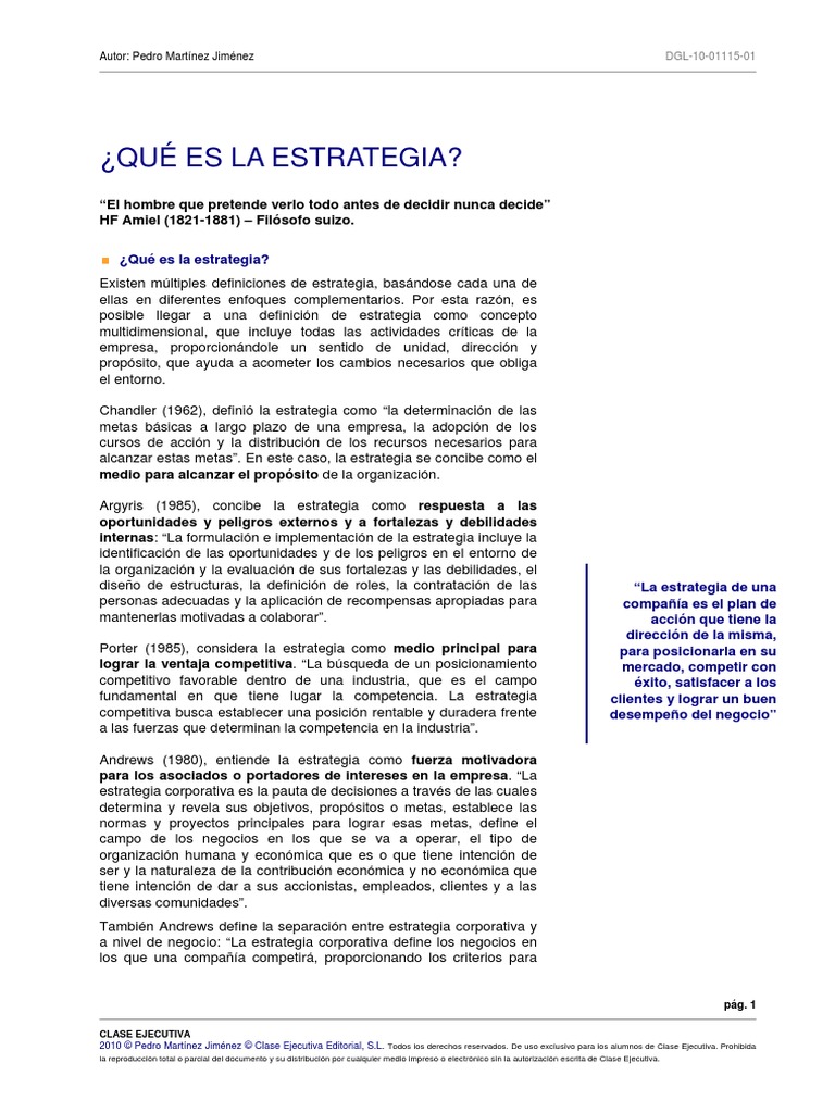 ESTRATEGIA | PDF | Ventaja competitiva | Mercado (economía)
