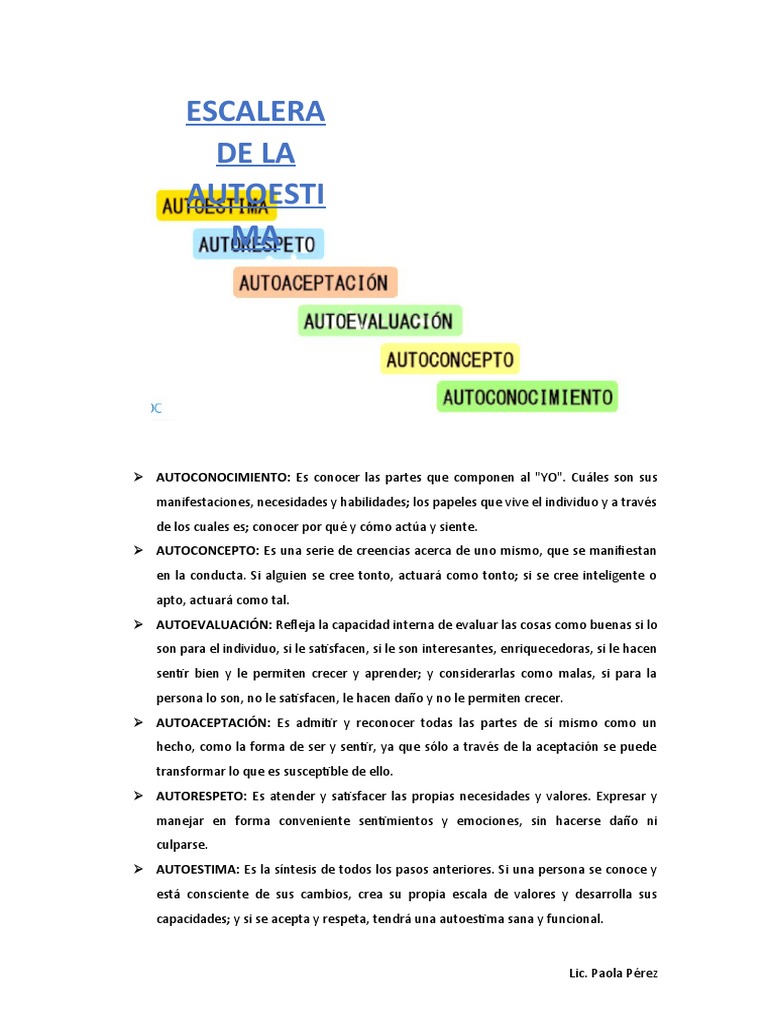 Escalera de la Autoestima: Claves Esenciales | PDF | Ciencia y matemáticas