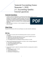 AYB311 Financial Accounting Issues Semester 1, 2020 Lecture 6: Accounting Quality: Tutorial Questions