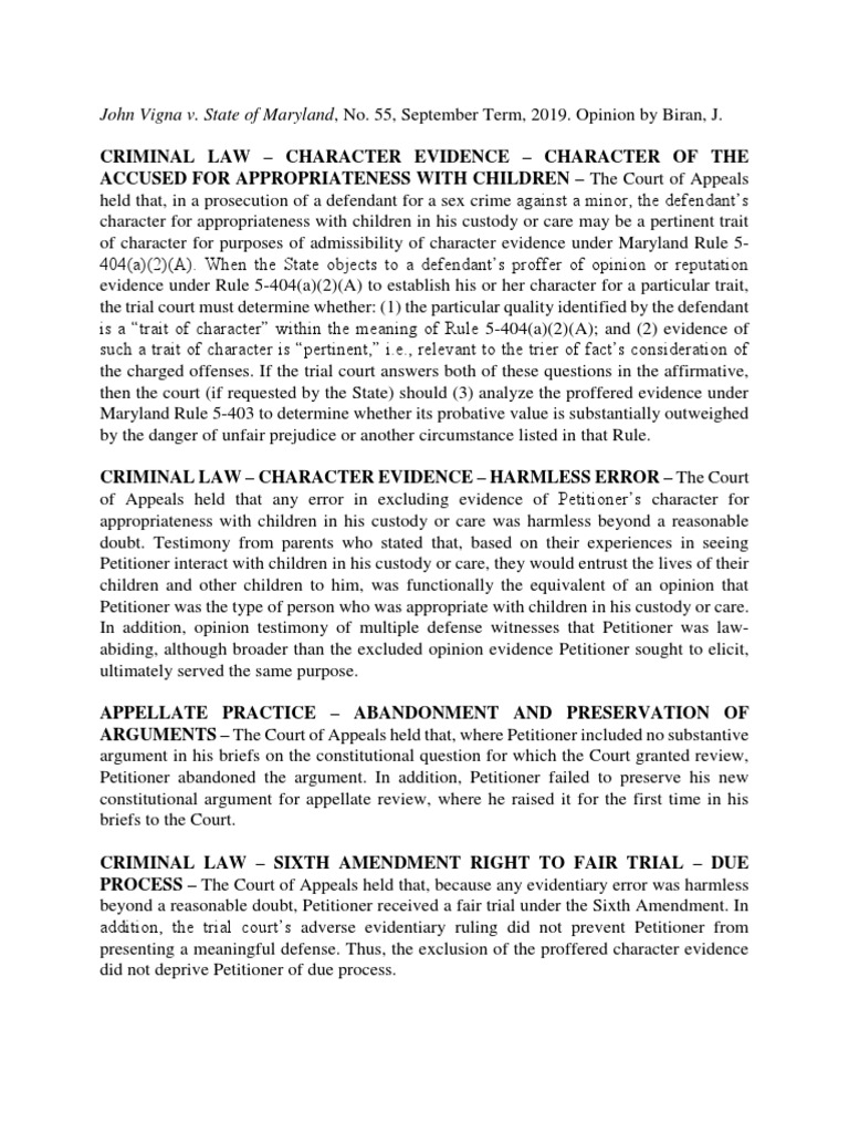 Maryland Court of Appeals MCPS Teacher John Vigna PDF Relevance