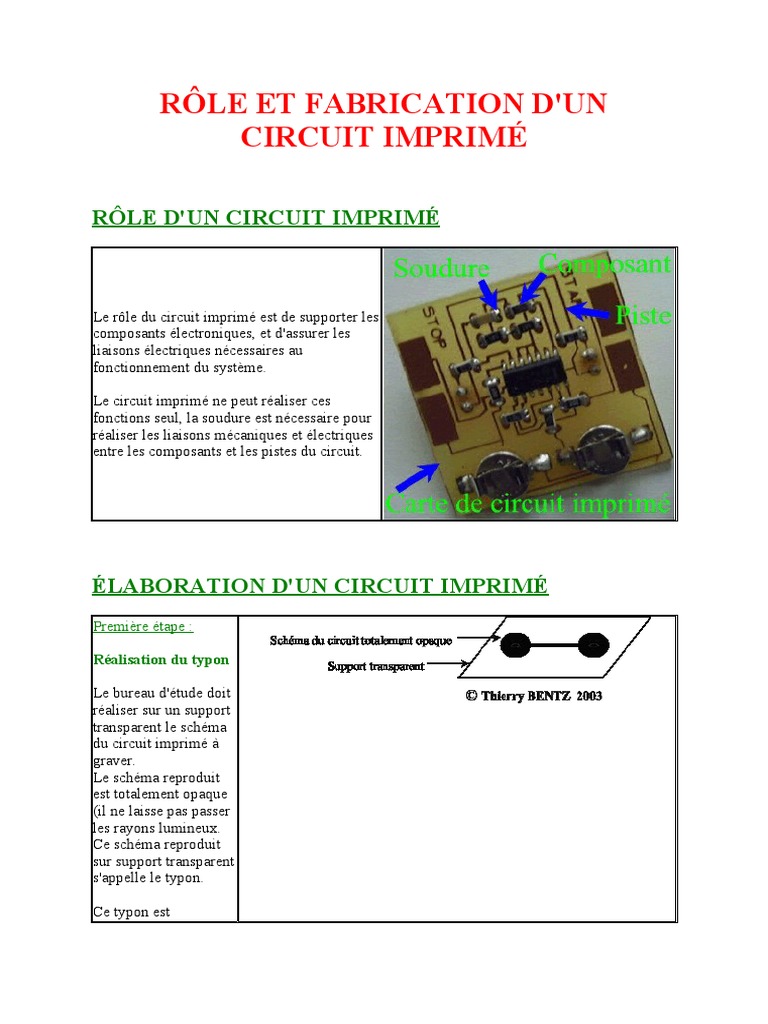 Fabrication et rôle du circuit imprimé | PDF | Technologie et ingénierie