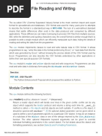 CSV File Reading and Writing: Module Contents