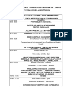 Cronograma I CONGRESO INTERNACIONAL Y II CONGRESO NACIONAL DE LA RED DE INVESTIGADORES EN ADMINISTRACIÓN PDF