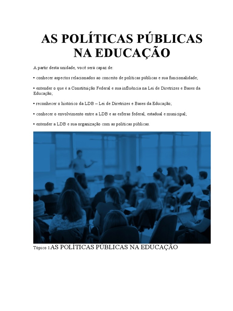 As Políticas Públicas Na Educação | PDF | Constituição | Poder (social ...
