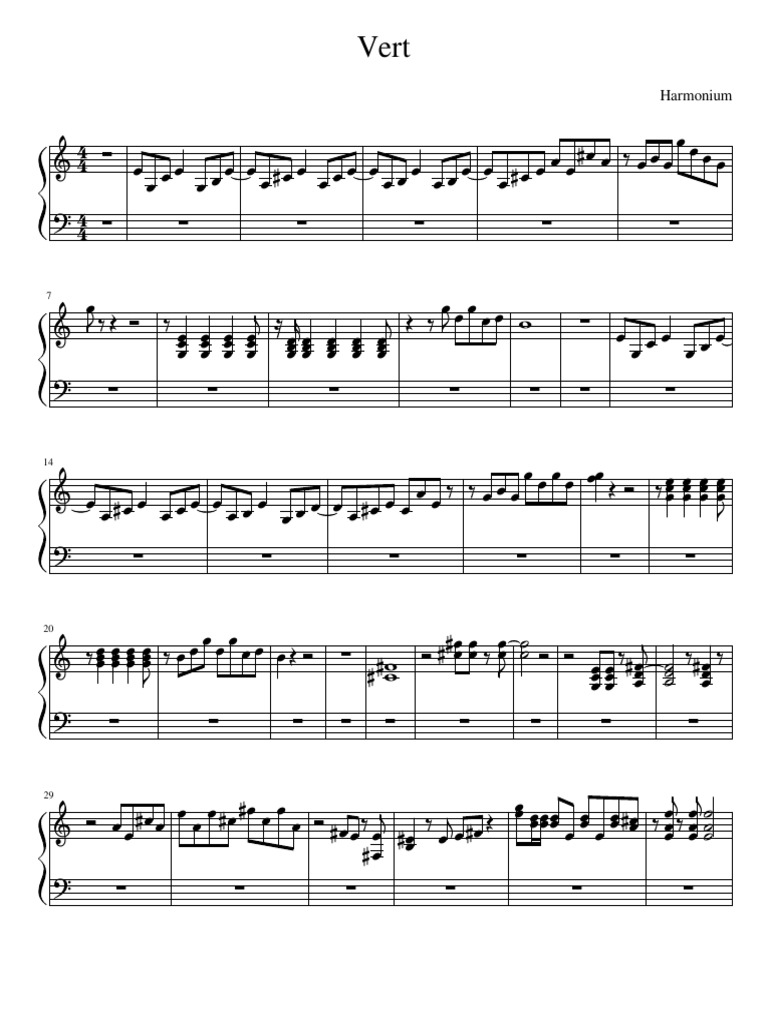 Vert Harmonium Piano PDF
