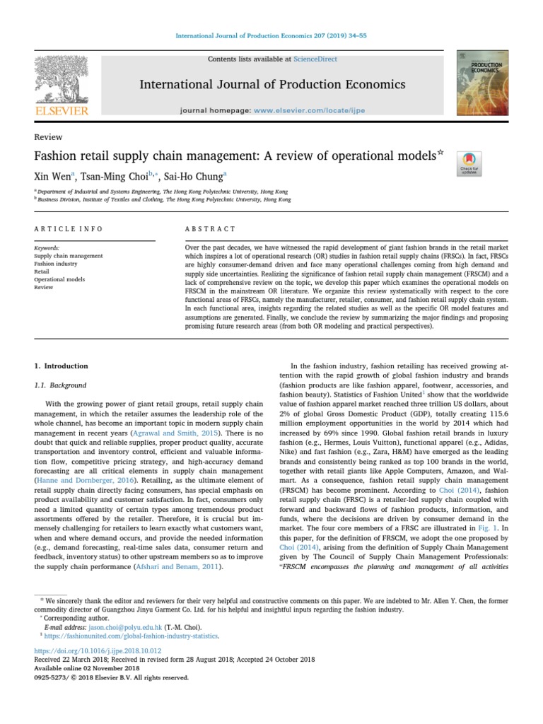 Fashion Retail Supply Chain Management | PDF | Retail | Supply Chain