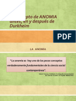 El Concepto de Anomia Antes, en y Después de Durkheim