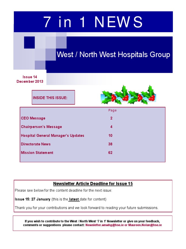 WNWHG Newsletter-Issue 14 PDF | PDF | Hospital | Patient