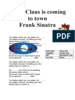 Santa Claus Is Coming To Town Frank Sinatra: Town (4x) Sees (2x) Naughty Awake (2x) List Goodness (2x) Cry (3x) Twice