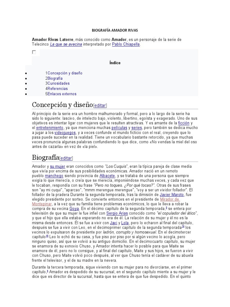 Biografía Amador Rivas | PDF