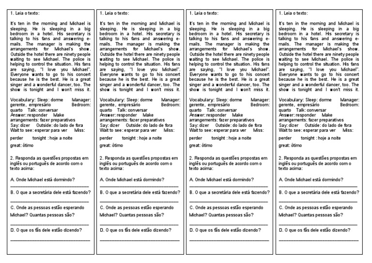 English Reading Comprehension | PDF | Leisure
