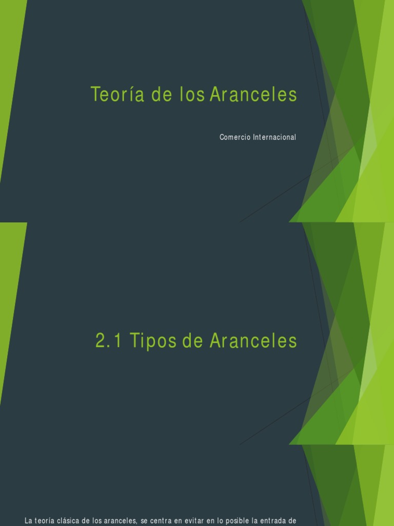 Teoría y Tipos de Aranceles | PDF | Arancel | Barreras no arancelarias ...