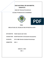 Investigacion II - Ideas para El Trabajo de Investigacion