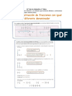 12°guía 6°básico Fracciones Adición y Sustracción