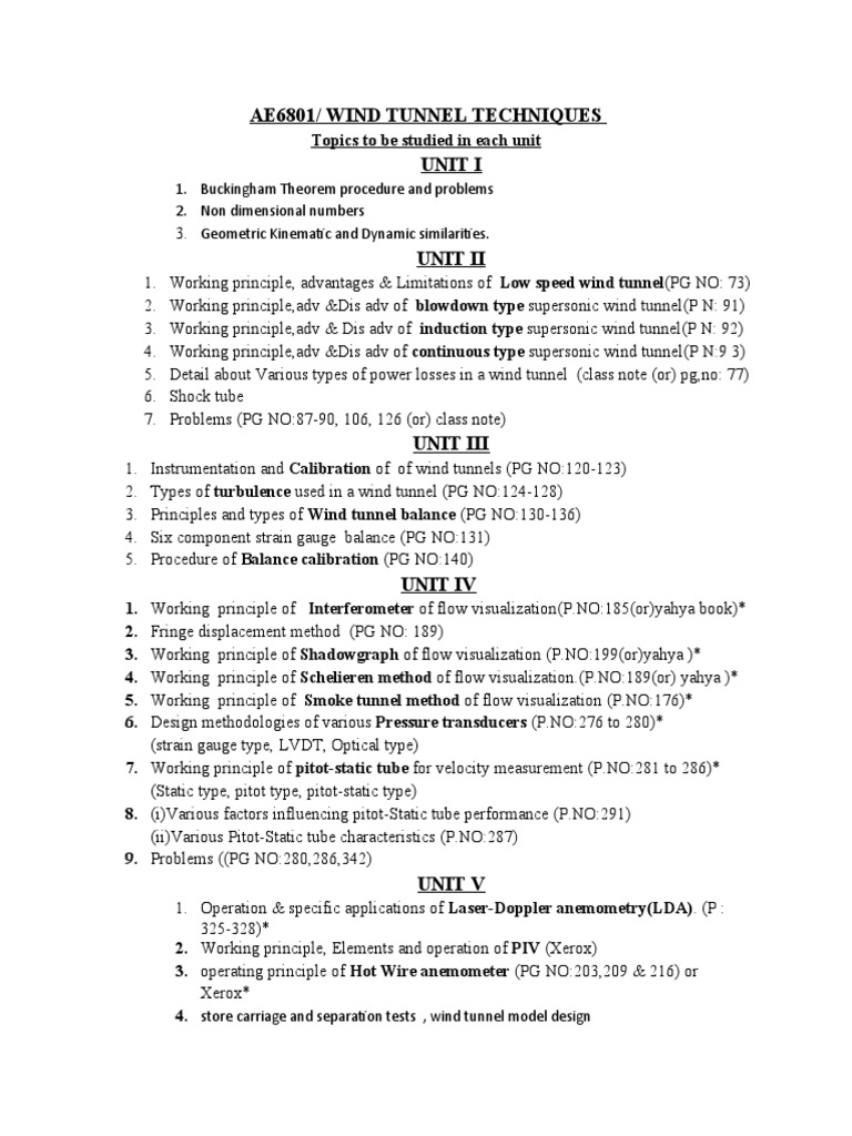 Wind Tunnel Techniques Pdf