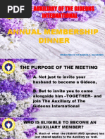 The Auxiliary of The Gideons International: Annual Membership Dinner