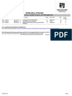 Notification of Results: Master of Laboratory Quality Analysis and Management