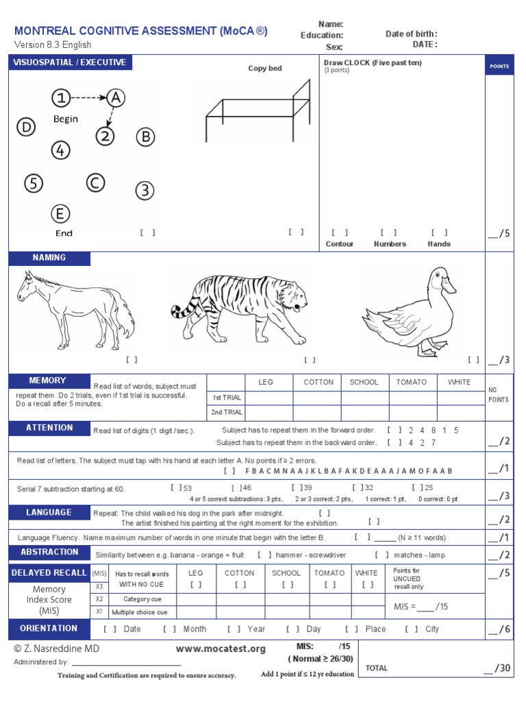 Montreal cognitive assessment moca version 8 3 english download