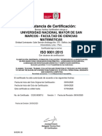 Constancia de Certificación ISO 9001 2015
