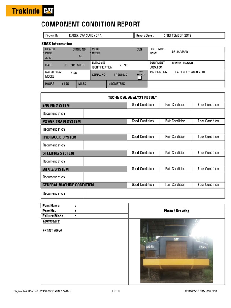 Component Condition Report: SIMS Information | PDF | Vehicle Technology ...