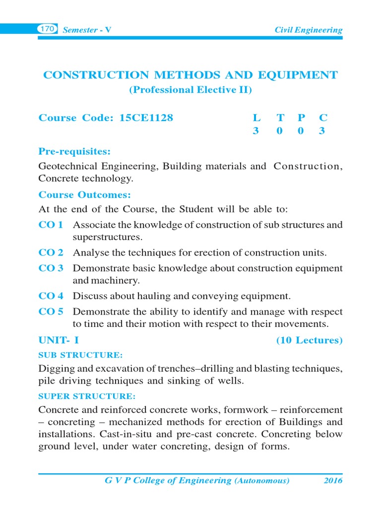 Construction Methods and Equipment-15-16 | PDF | Heavy Equipment ...