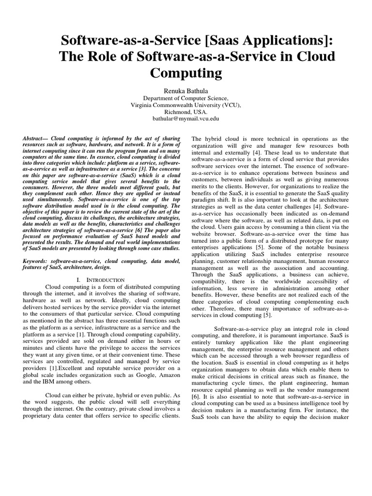 Term Paper Submission | PDF | Software As A Service | Cloud Computing