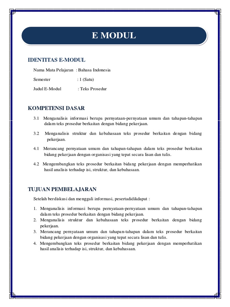 Bab 1 Teks Prosedur Pdf