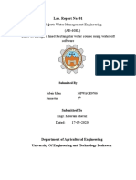 Lab. Report No. 01 Subject: Water Management Engineering Title: To Design A Lined Rectangular Water Course Using Watersoft