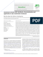Aluminum Formate (AF) : Synthesis, Characterization and Application in Dye Wastewater Treatment