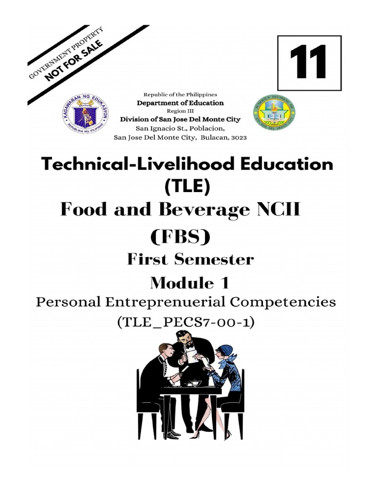 Food and Beverages NC II PDF Restaurants Waiting Staff