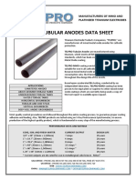 Telpro Tubular Anodes Data Sheet: Manufacturers of Mmo and Platinized Titanium Electrodes